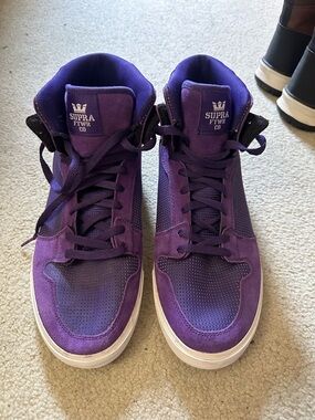 Supra Vaider Purple High-Top Sneakers with White Sole 12